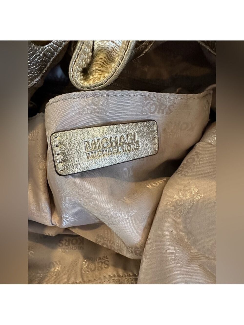 Michael Kors Tan and Gold Shoulder Bag with Tassel Detail - Picture 7 of 7